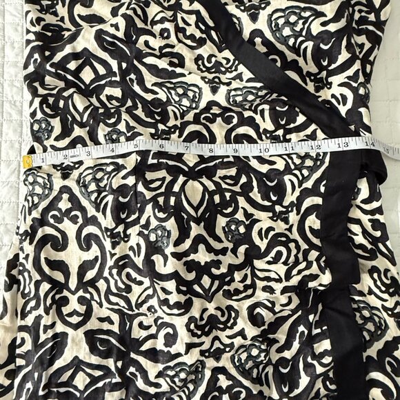 French Connection Wrap Halter Dress Black & White Size 6, 52% Viscose 48% Linen - Picture 10 of 11